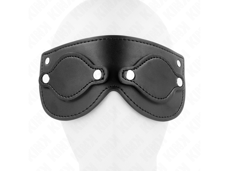 KINK - LEATHERETTE MASK WITH DETACHABLE EYE COVERS 22 x 9 CM