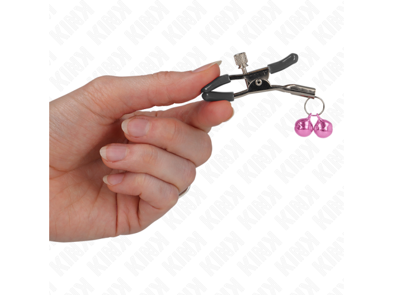 KINK - DOUBLE BELL NIPPLE CLAMP PINK 6 CM