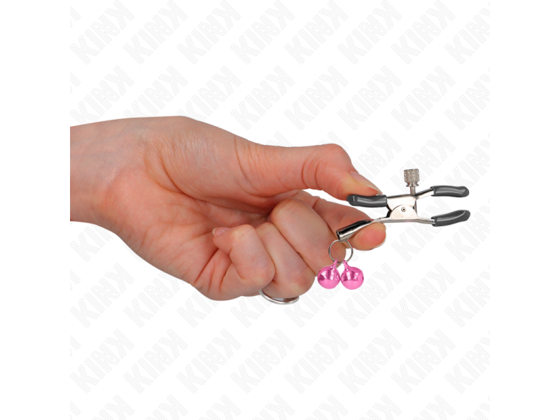 KINK - DOUBLE BELL NIPPLE CLAMP PINK 6 CM