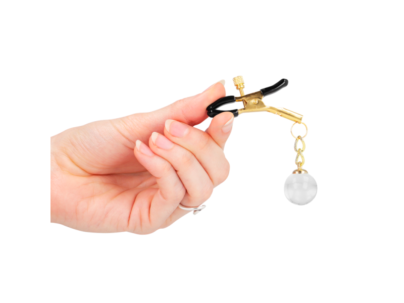 KINK - GLASS BEAD NIPPLE CLAMPS GOLD 6 CM