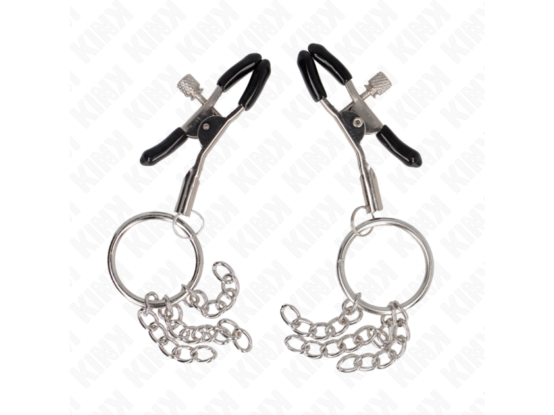 KINK - O RING NIPPLE CLAMP AND LITTLE CHAIN SILVER 6 CM