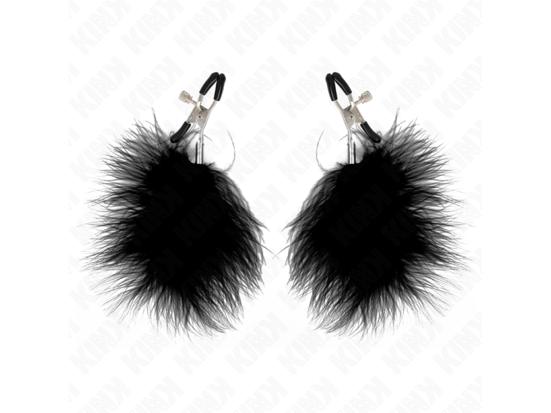 KINK - FEATHER NIPPLE CLAMP BLACK 7 CM