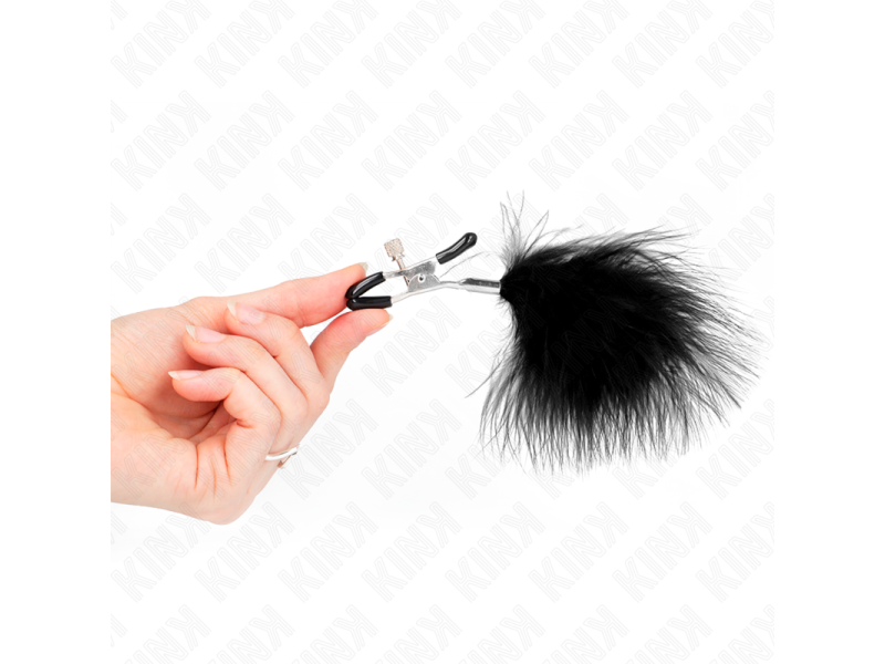 KINK - FEATHER NIPPLE CLAMP BLACK 7 CM