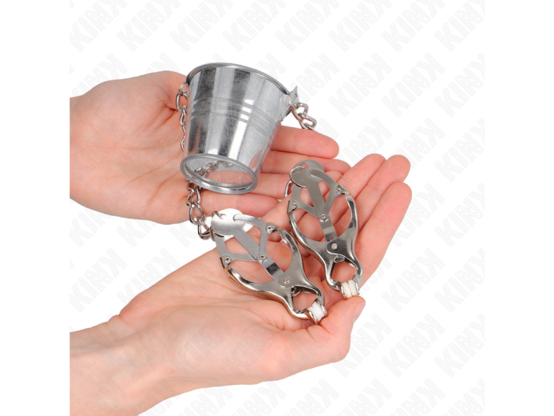 KINK - NIPPLE CLAMPS WITH A BUCKET SILVER