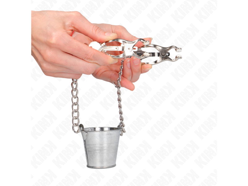 KINK - NIPPLE CLAMPS WITH A BUCKET SILVER