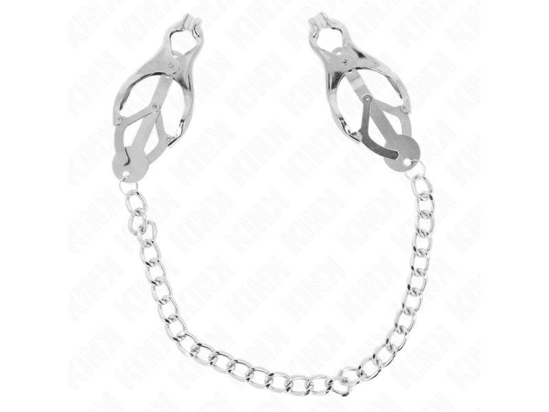 KINK - JAPANESE CLOVER NIPPLE CLAMPS WITH CHAIN SILVER 30 CM