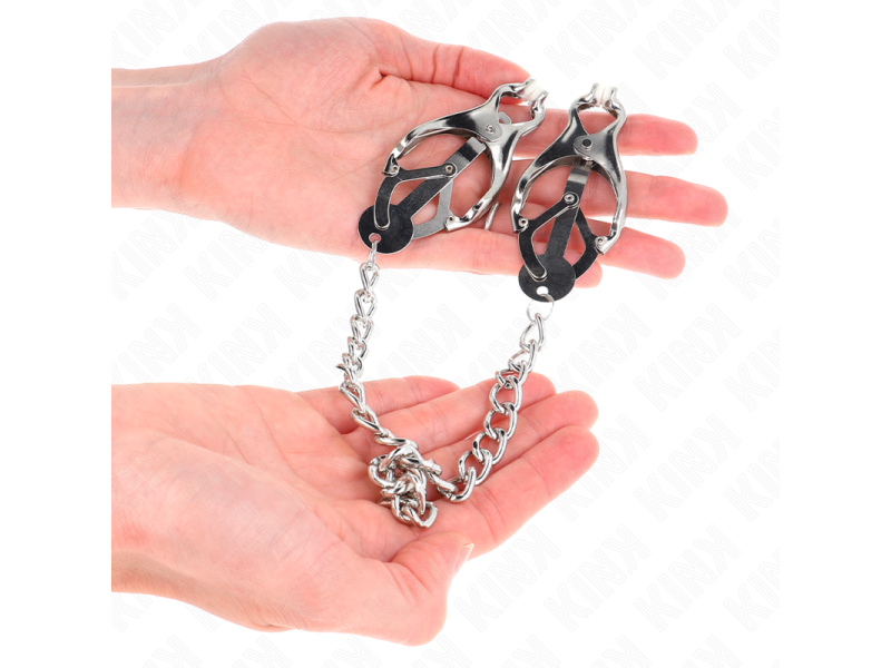 KINK - JAPANESE CLOVER NIPPLE CLAMPS WITH CHAIN SILVER 30 CM