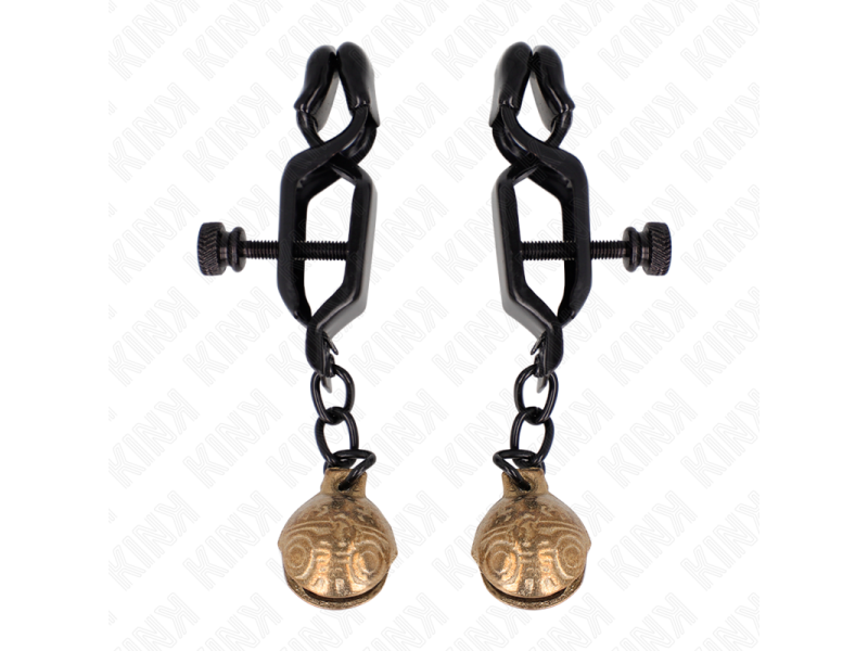 KINK - BELL JAW STYLE NIPPLE CLAMPS BLACK 7 CM