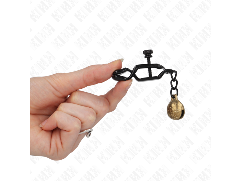KINK - BELL JAW STYLE NIPPLE CLAMPS BLACK 7 CM