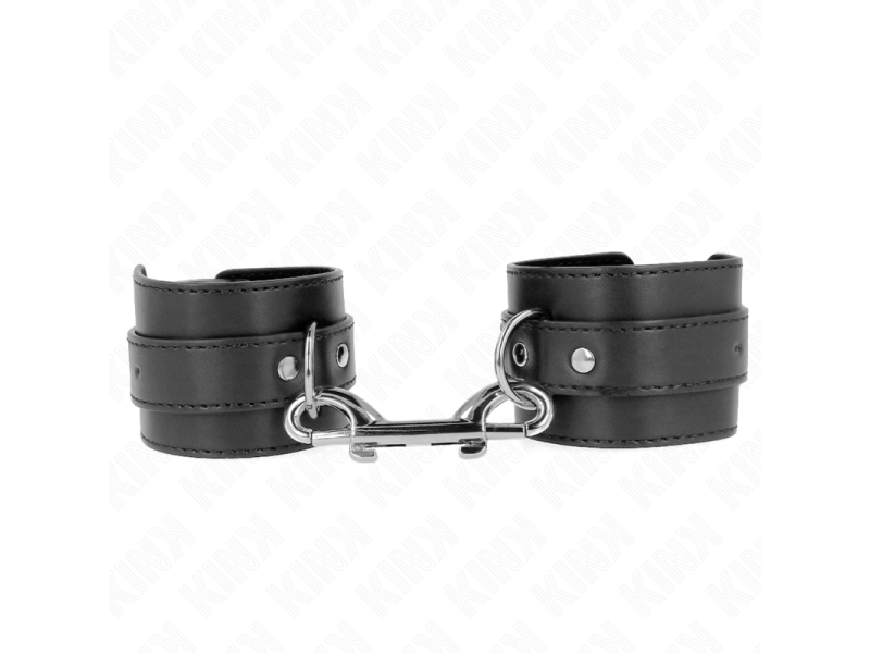 KINK - WRIST RESTRAINTS-SINGLE RIVET ROW AND BIG BUCKLE BLACK ADJUSTABLE 17-28 CM X 5 CM