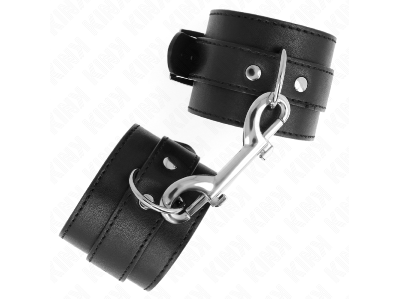 KINK - WRIST RESTRAINTS-SINGLE RIVET ROW AND BIG BUCKLE BLACK ADJUSTABLE 17-28 CM X 5 CM