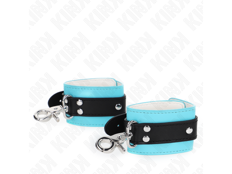 KINK - PREMIUM LOCKABLE WRIST RESTRAINTS BLACK / BLUE ADJUSTABLE 21-28 CM X 5.5 CM