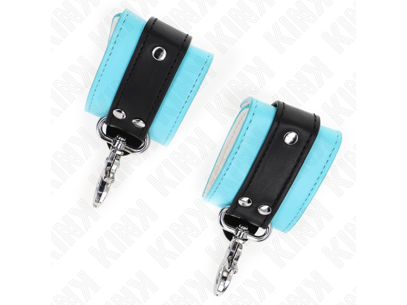 KINK - PREMIUM LOCKABLE WRIST RESTRAINTS BLACK / BLUE ADJUSTABLE 21-28 CM X 5.5 CM