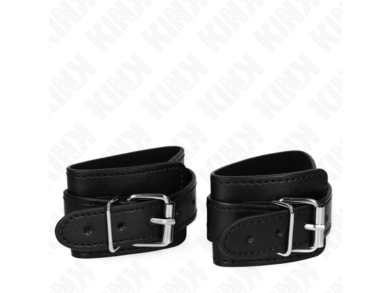 KINK - LOCKABLE DUNGEON WRIST RESTRAINTS BLACK ADJUSTABLE 21-28 CM X 5.5 CM