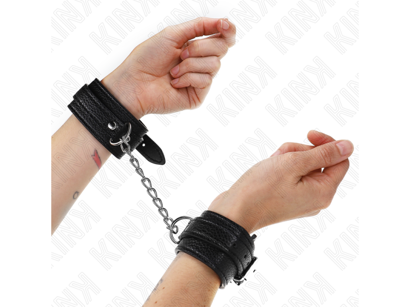 KINK - SNAKE PATTERN WRIST RESTRAINTS BLACK ADJUSTABLE 20-28 CM X 5.4 CM