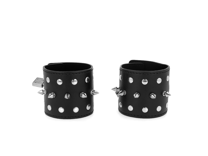 KINK - PUNK WRIST RESTRAINTS WITH SPIKES 25 X 6 CM