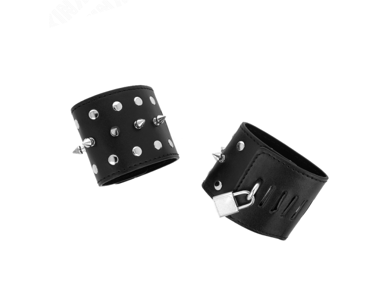 KINK - PUNK WRIST RESTRAINTS WITH SPIKES 25 X 6 CM