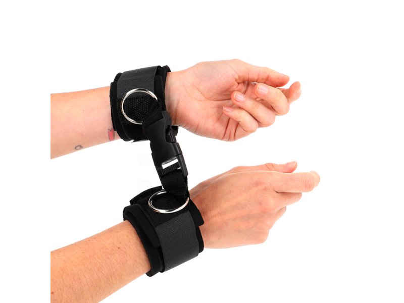 KINK - NEOPRENE HOOK&LOOP FASTENER WRIST RESTRAINTS BLACK ADJUSTABLE 22-34 CM