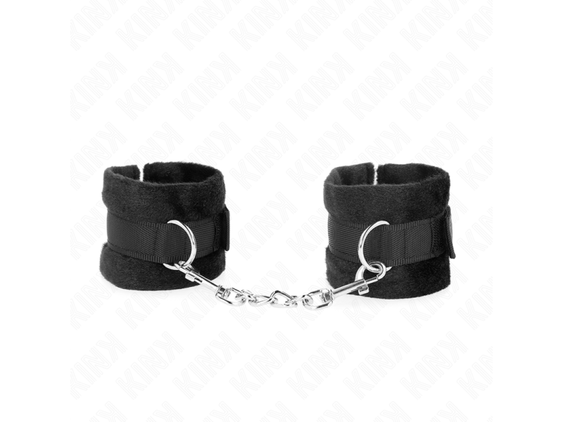 KINK - BEGINNER FUR HAND CUFFS BLACK 30 X 7 CM