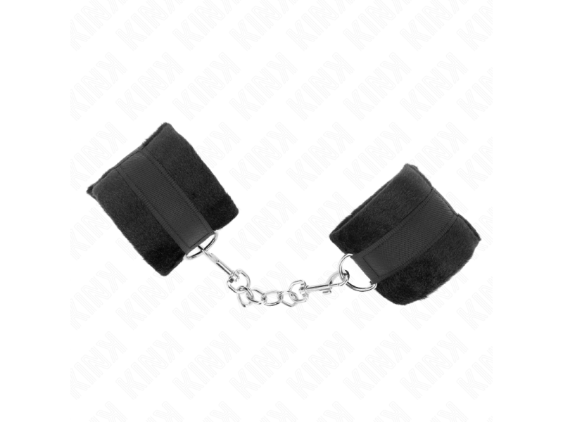 KINK - BEGINNER FUR HAND CUFFS BLACK 30 X 7 CM