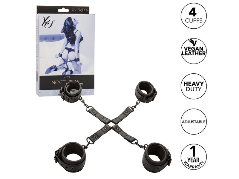 CALEXOTICS - NOCTURNAL HOG TIE CONNECTOR CUERO AJUSTABLE BLACK