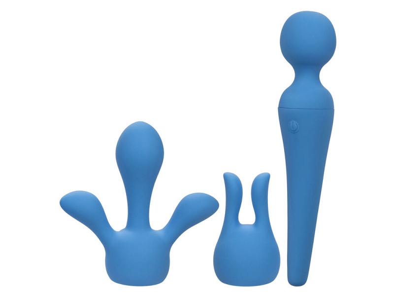 CALEXOTICS - COUTURE KIT VIBRATOR WAND 10 VIBRATIONS BLUE