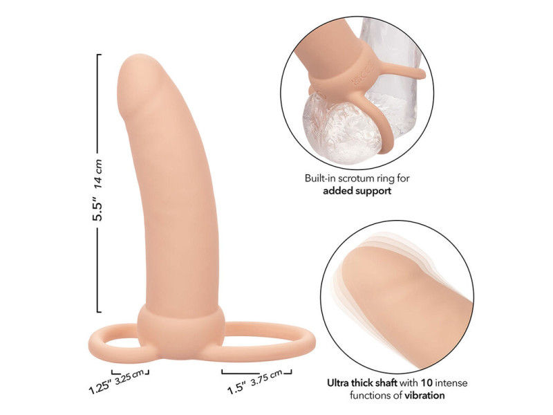 CALEXOTICS - MAXX THICK DUAL PENETRATOR 10 VIBRATIONS FLESH