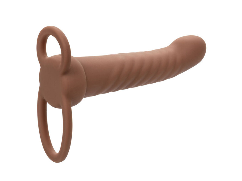 CALEXOTICS - MAXX RIBBED DUAL PENETRATOR 10 VIBRATIONS BROWN