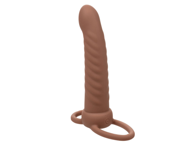 CALEXOTICS - MAXX RIBBED DUAL PENETRATOR 10 VIBRATIONS BROWN