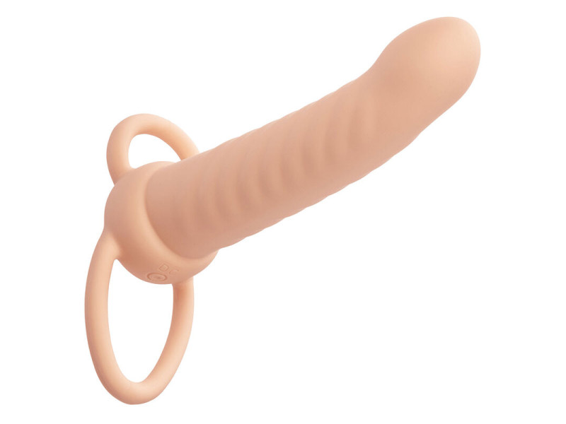 CALEXOTICS - MAXX RIBBED DUAL PENETRATOR 10 VIBRATIONS FLESH