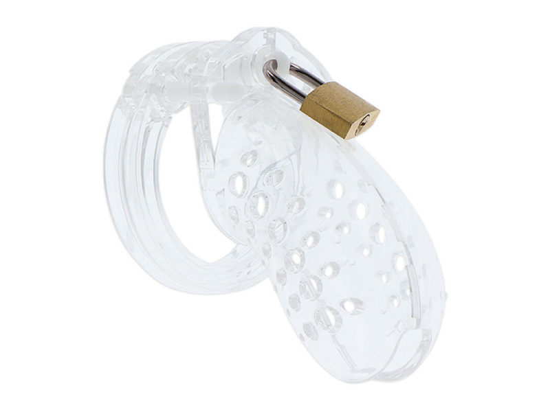HIDDEN DESIRE - EXTREME CHASTITY COCK CAGE ACRYLIC ADJUSTABLE CLEAR