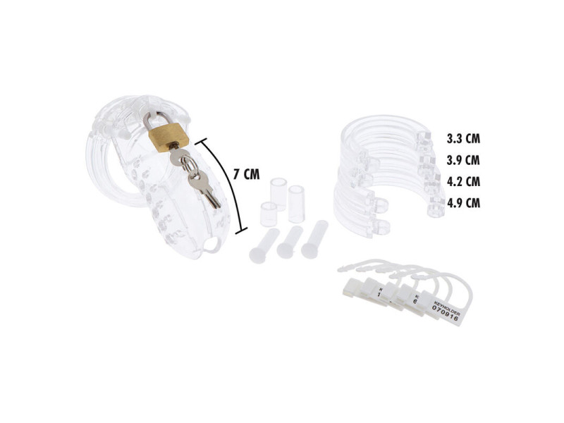 HIDDEN DESIRE - EXTREME CHASTITY COCK CAGE ACRYLIC ADJUSTABLE CLEAR