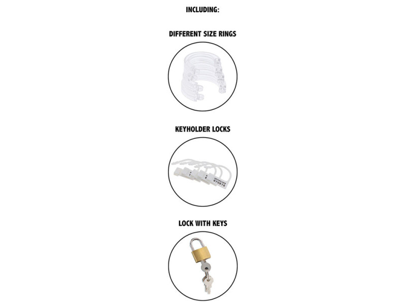 HIDDEN DESIRE - EXTREME CHASTITY COCK CAGE ACRYLIC ADJUSTABLE CLEAR