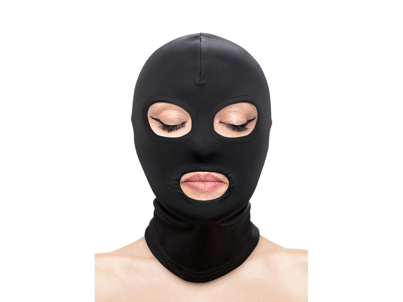 NS NOVELTIES - FETISH & FASHION EYES AND MOUTH HOOD NYLON BLACK