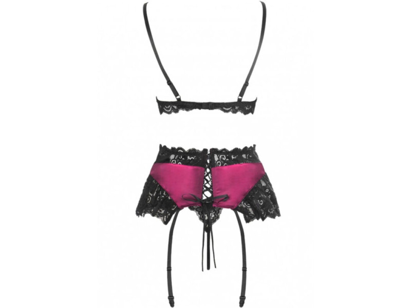 LIVCO CORSETTI FASHION - NAHIR LC 20214 BRA + PANTY + GARTER BELT L/XL