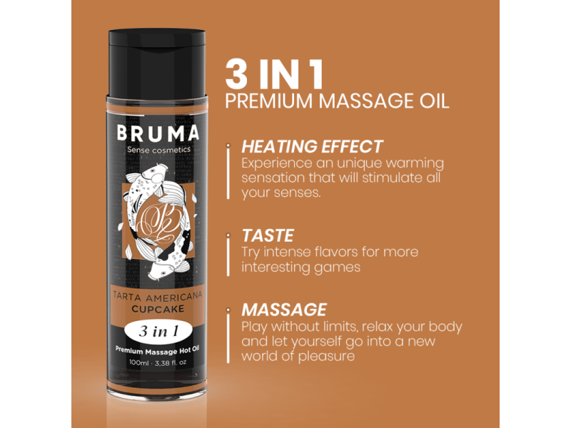 BRUMA - PREMIUM MASSAGE HOT OIL CUPCAKE 3 IN 1 - 100 ML