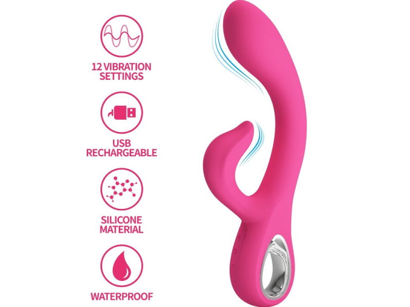 PRETTY LOVE - FRITZ RABBIT VIBRATOR 12 VIBRATIONS PINK