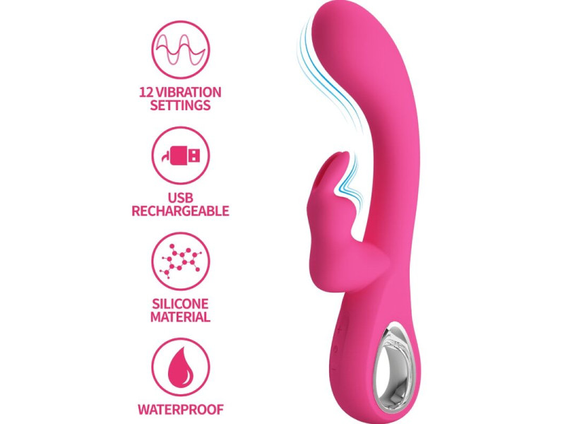 PRETTY LOVE - NOVAK RABBIT VIBRATOR 12 VIBRATIONS PINK
