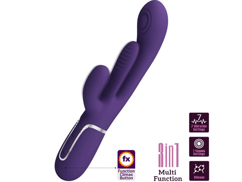 PRETTY LOVE - SHANIA TRIPLE RABBIT VIBRATOR MULTIFUNCTION PURPLE