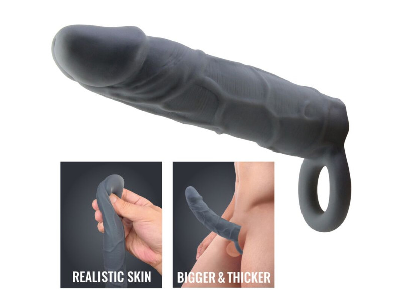 PRETTY LOVE - REALISTIC SKIN PENIS SLEEVE DARK GREY