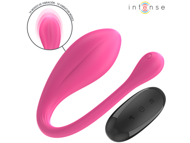 INTENSE - JANICE U VIBRATOR DOUBLE STIMULATION 10 VIBRATIONS PINK REMOTE CONTROL