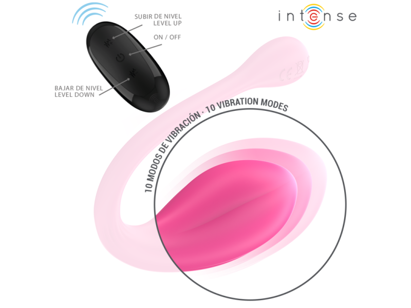 INTENSE - JANICE U VIBRATOR DOUBLE STIMULATION 10 VIBRATIONS PINK REMOTE CONTROL