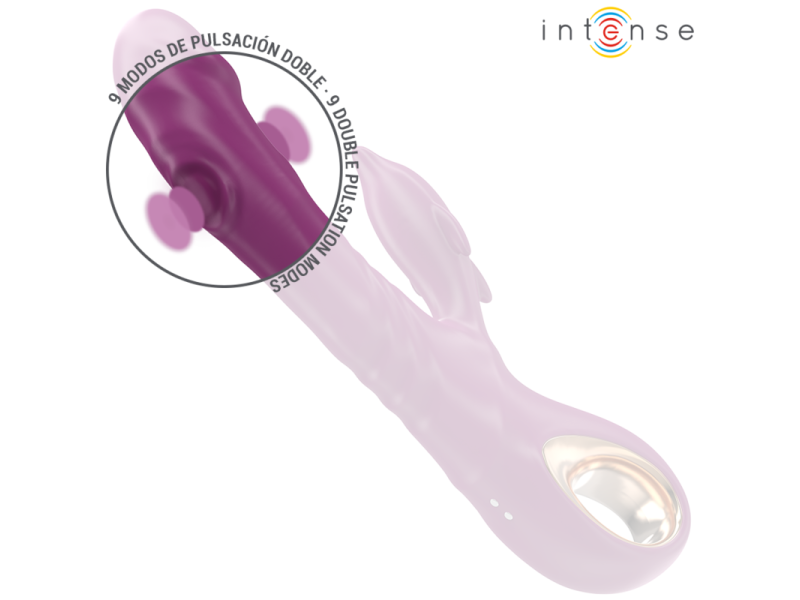 INTENSE - HALLE MULTIFUNCTION VIBRATOR WITH DOLPHIN STIMULATING TONGUE PURPLE