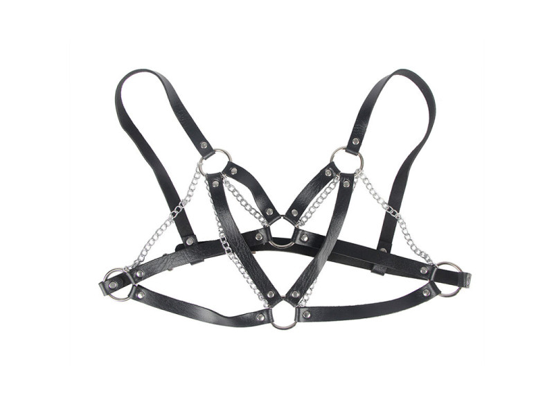 SUBBLIME - 953713 PUNK BONDAGE BELT METAL BUCKLE BLACK ONE SIZE