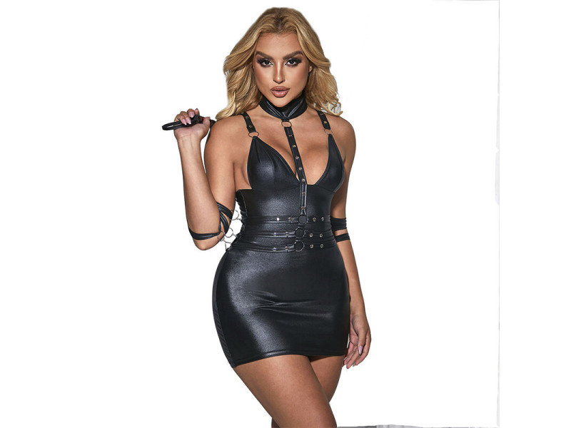 SUBBLIME - 954413 LEATHER BONDAGE BODY BLACK L/XL