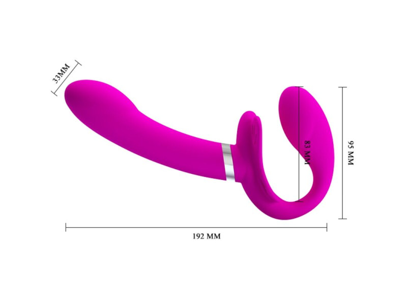 PRETTY LOVE - VALERIE DOUBLE STRAP-ON VIBRATOR 12 VIBRATIONS PURPLE