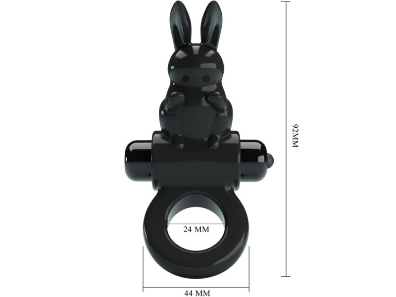 PRETTY LOVE - EXCITING RING RABBIT VIBRATOR RING 10 VIBRATIONS BLACK