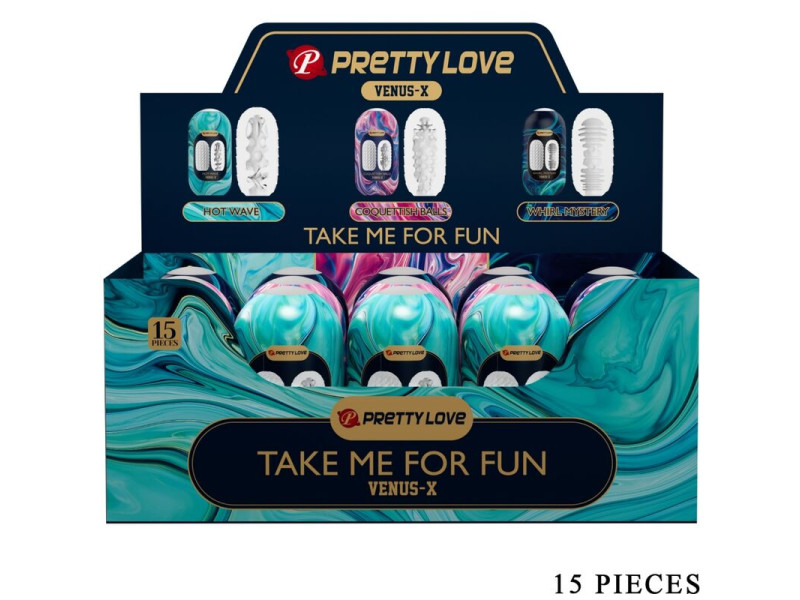PRETTY LOVE - VENUS X 15 SILICONE MALE MASTURBATORS WHITE
