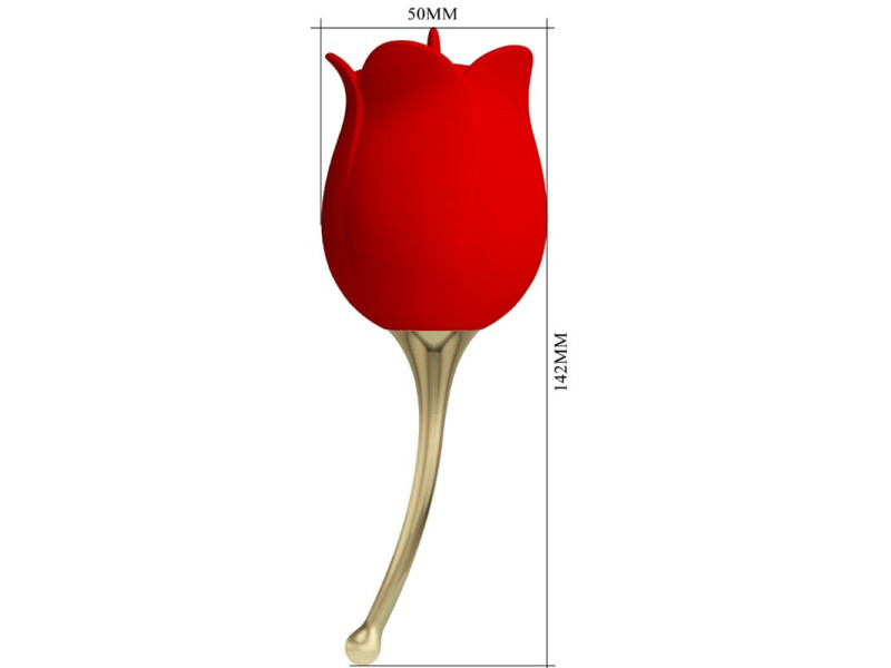 PRETTY LOVE - ROSE LOVER ROSE CLITORIS STIMULATOR 12 VIBRATIONS RED