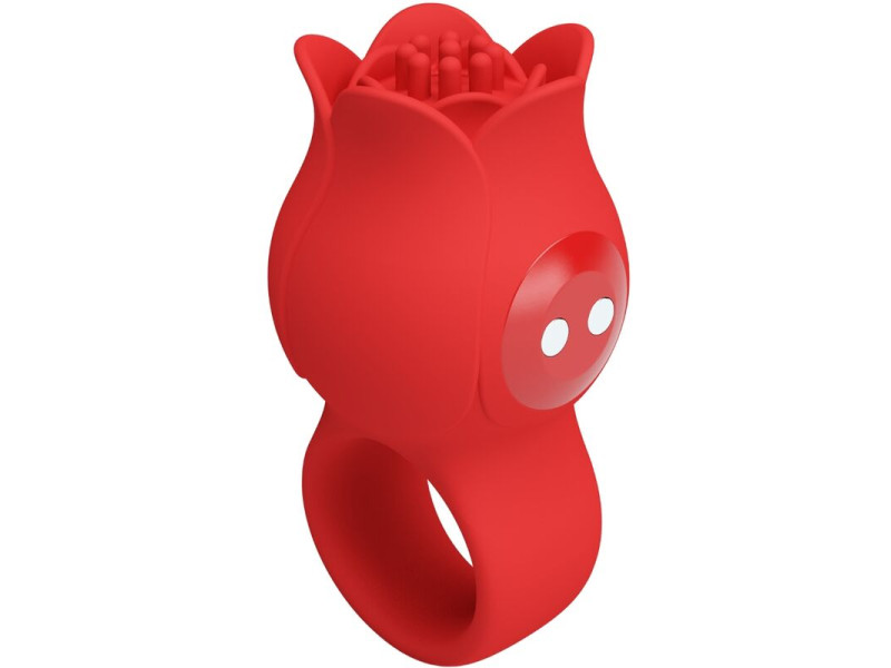 PRETTY LOVE - JAE ROSE SHAPED FINGER VIBRATOR 10 VIBRATIONS RED